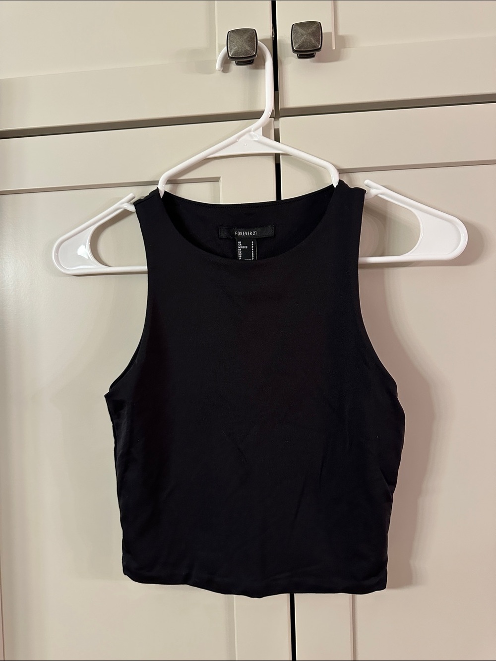 Forever 21 Black High Neck Crop Tank